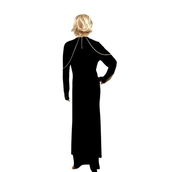 Elegant Black and Gold Maxi Dress - Picture 15 of 15